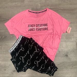 *?NWT Juicy Couture Pink Pajama Set Sleepwear Loungewear Jogger Pants Plus Size